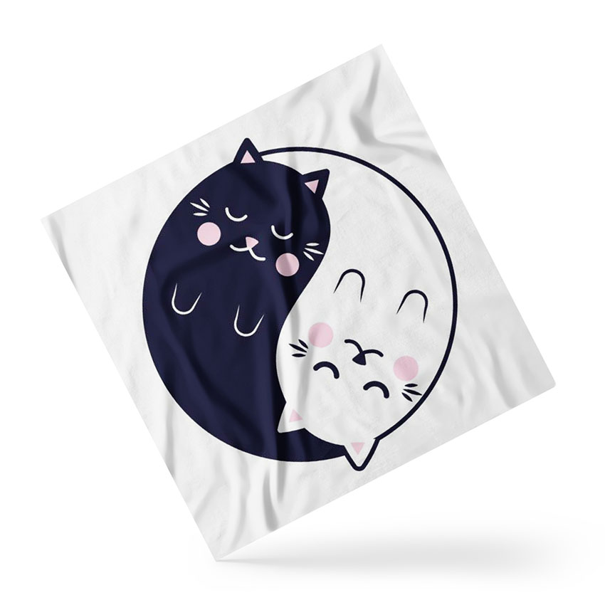 Хустка Маленькі котики Інь та Янь Little cats Yin and Yang