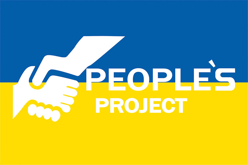 Прапор волонтерської організації «Народний проект» (People's Project) синьо-жовтий