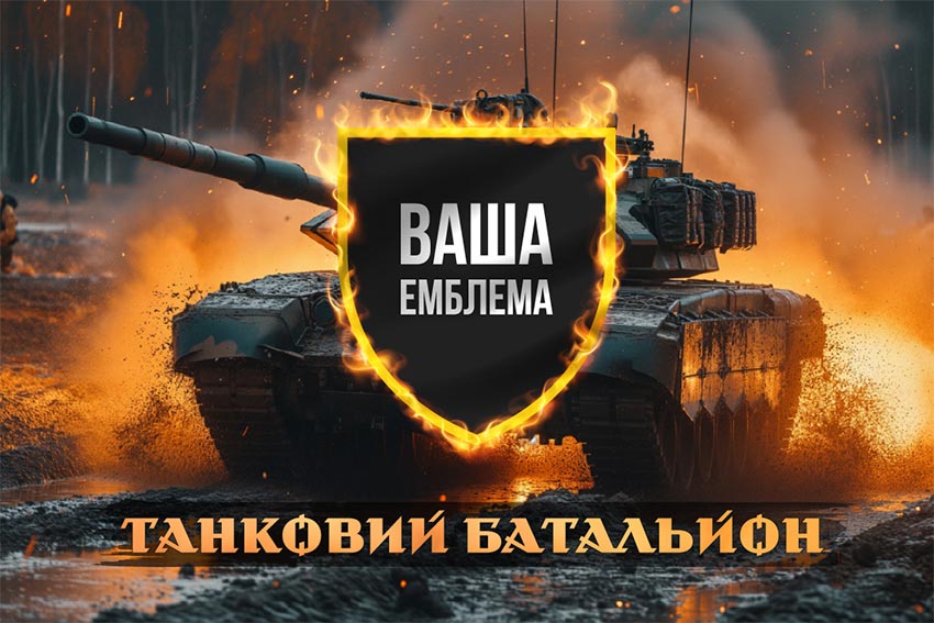 Прапор Танкового батальйону ЗСУ танк у бою