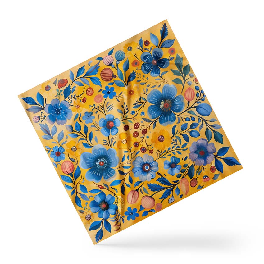 Хустка Петриківський розпис Жовтий Petrykiv painting Yellow