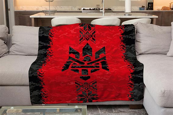 Плед «УПА. Піксель» червоно-чорний