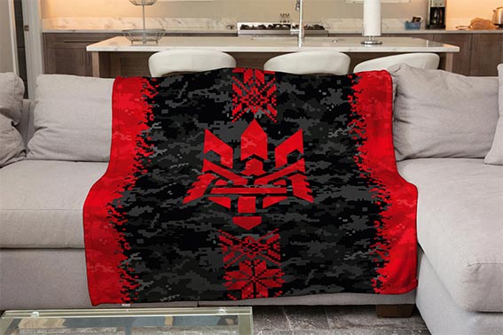 Плед «УПА. Піксель» чорно-червоний