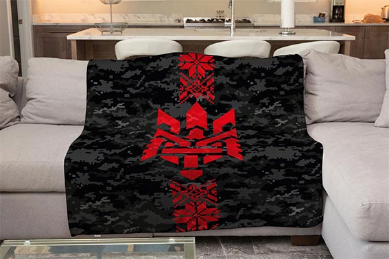 Плед «УПА. Піксель» чорний