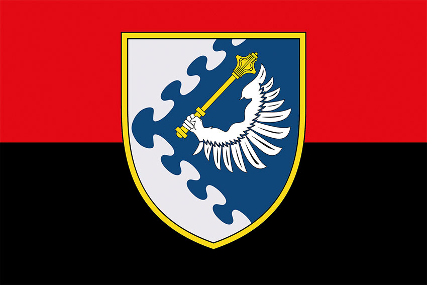 Прапор повітряного командування «Захід» (ПвК «Захід») червоно-чорний