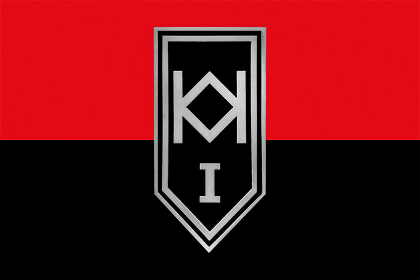 Прапор 1 механізованого батальйона 3 ОШБр ЗСУ червоно-чорний