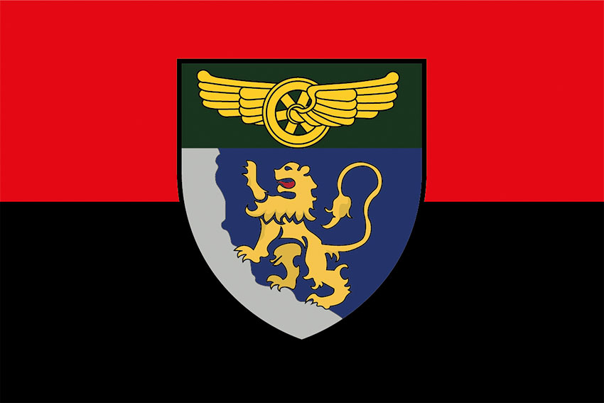 Прапор 1 окремої бригади імені князя Лева ДССТ червоно-чорний