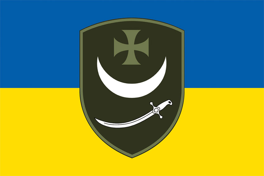 Прапор 1 Президентської БрОП імені Петра Дорошенка «Буревій» НГУ синьо-жовтий