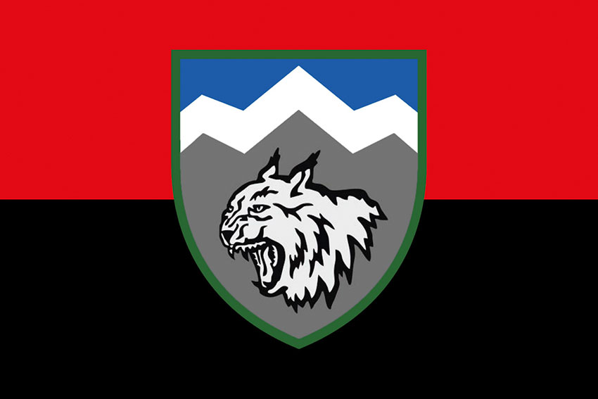 Прапор 108 ОГШБ (окремий гірсько-штурмовий батальйон) ЗСУ червоно-чорний