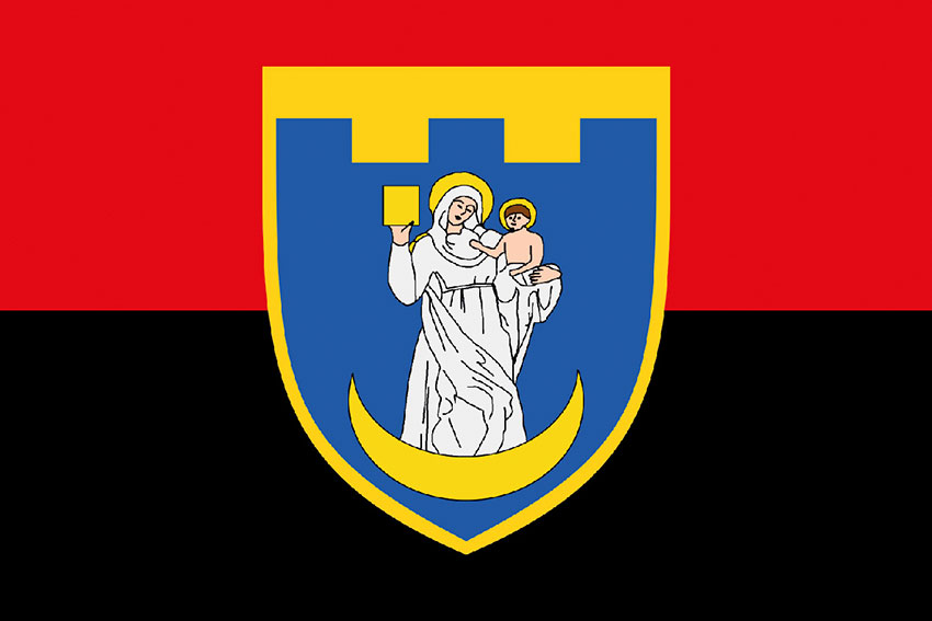 Прапор 117 окремої бригади територіальної оборони (117 ОБрТрО) ЗСУ червоно-чорний