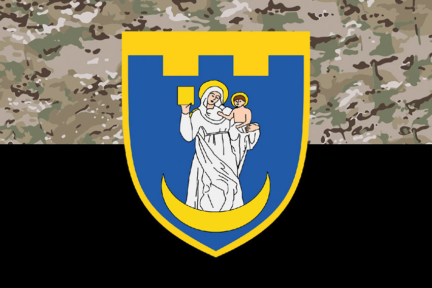 Прапор 117 окремої бригади територіальної оборони (117 ОБрТрО) ЗСУ камуфляж-чорний