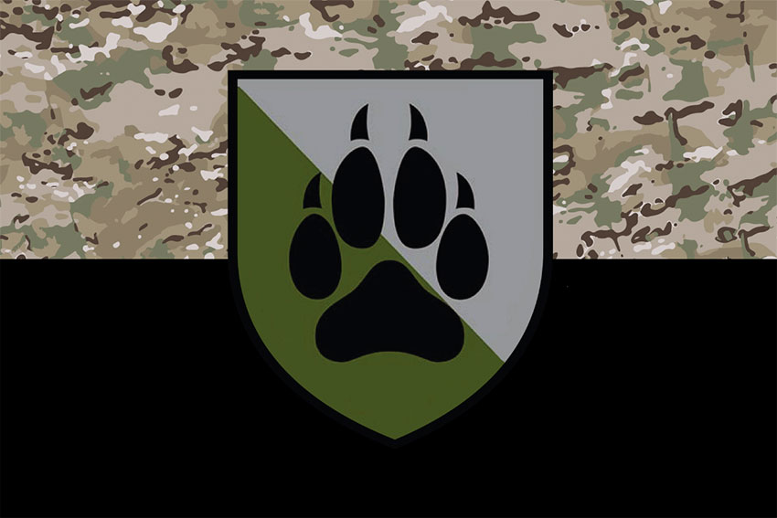 Прапор 118 окремої механізованої бригади (118 ОМБр) СВ ЗСУ камуфляж-чорний