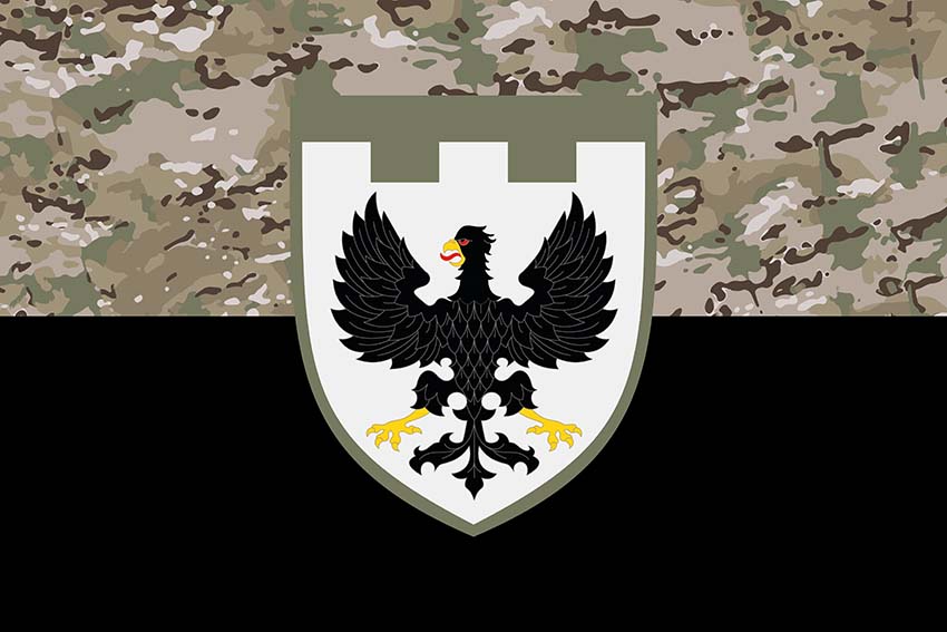 Прапор 119 окремої бригади територіальної оборони (119 ОБрТрО) ЗСУ камуфляж-чорний