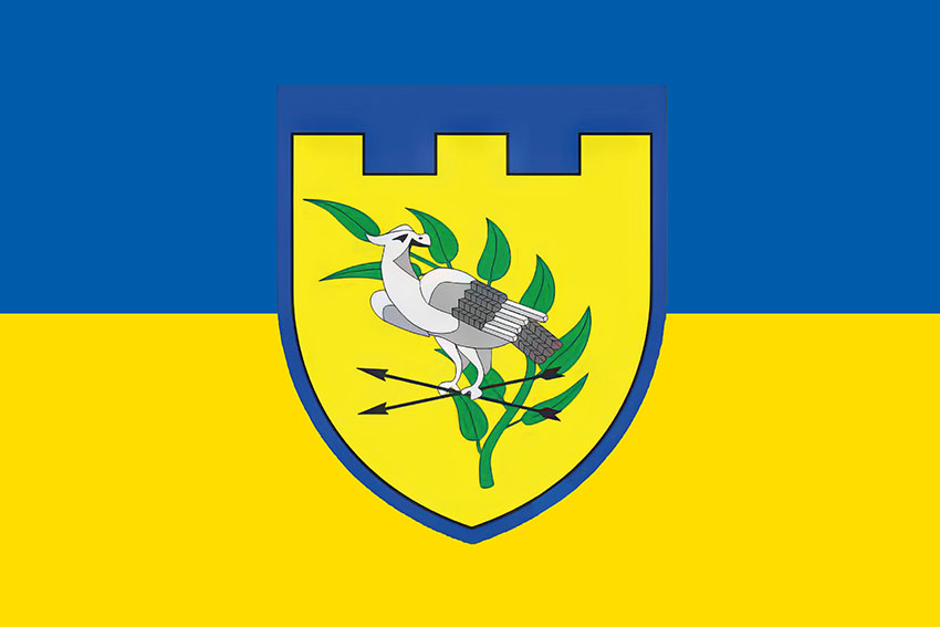 Прапор 124 окремого батальйону тероборони (124 ОБТрО) ЗСУ синьо-жовтий