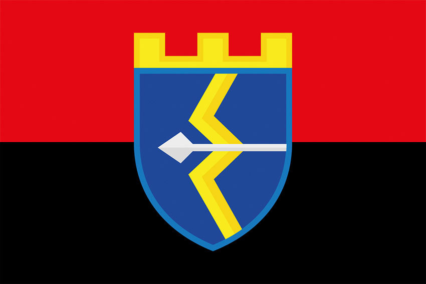 Прапор 130 окремого Батальйону територіальної обороны (130 ОБТрО) ЗСУ червоно-чорний