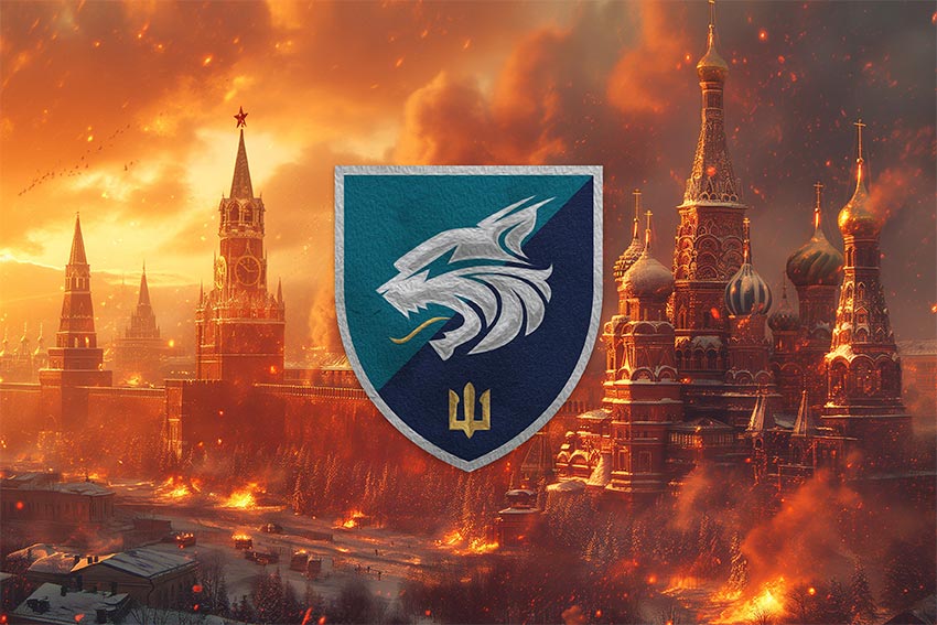 Прапор 137 окремого батальйона морської піхоти (137 ОБМП) ЗСУ кремль палає