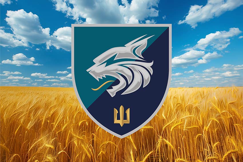 Прапор 137 окремого батальйона морської піхоти (137 ОБМП) ЗСУ пшеничне поле