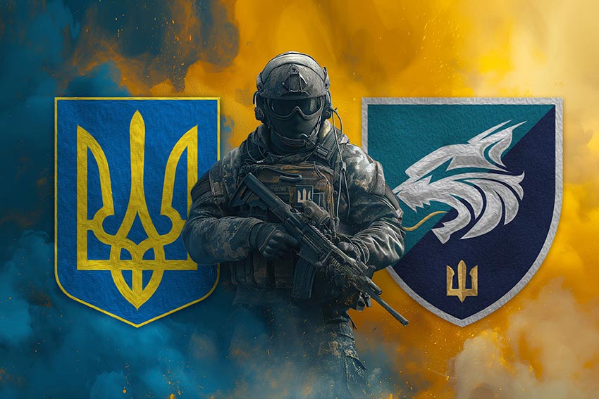 Прапор 137 окремого батальйона морської піхоти (137 ОБМП) ЗСУ Воїн з гербом України та підрозділу