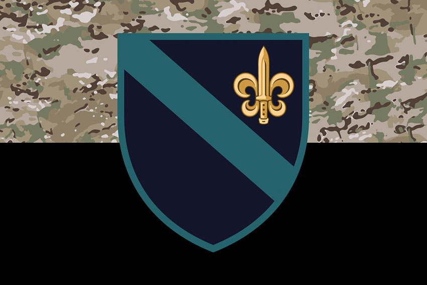 Прапор 140 ОРБ (окремий розвідувальний батальйон) камуфляж-чорний