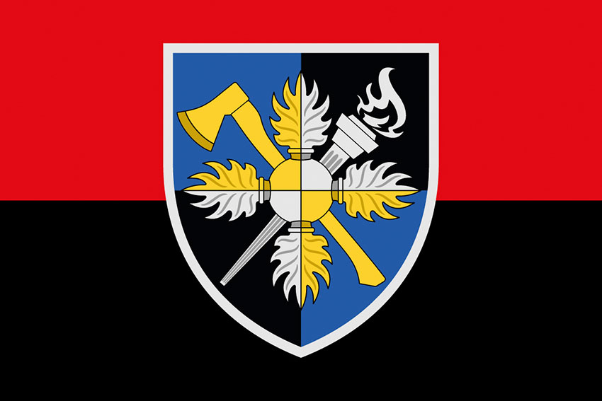 Прапор 143 об’єднаного навчально-тренувального центру (143 ОНТЦ) ЗСУ червоно-чорний