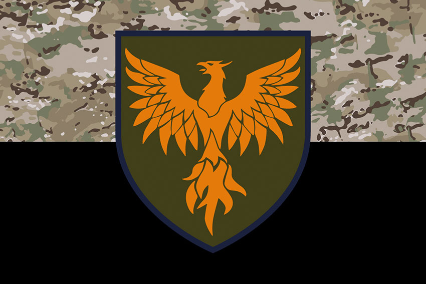 Прапор 146 окремого ремонтно-відновлювального полку (146 ОРВП) ЗСУ камуфляж-чорний