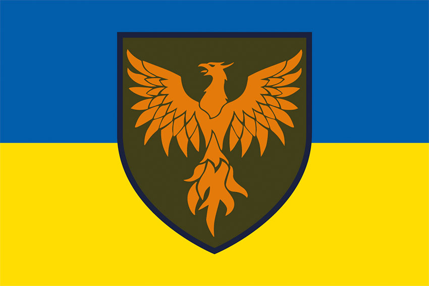 Прапор 146 окремого ремонтно-відновлювального полку (146 ОРВП) ЗСУ синьо-жовтий