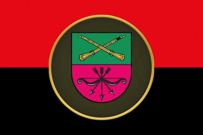 Прапор 15 БрОП (бригада оперативного призначення) імені Богдана Завади НГУ червоно-чорний