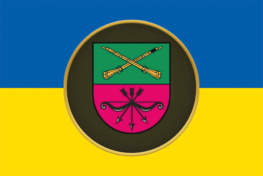 Прапор 15 БрОП (бригада оперативного призначення) імені Богдана Завади НГУ синьо-жовтий