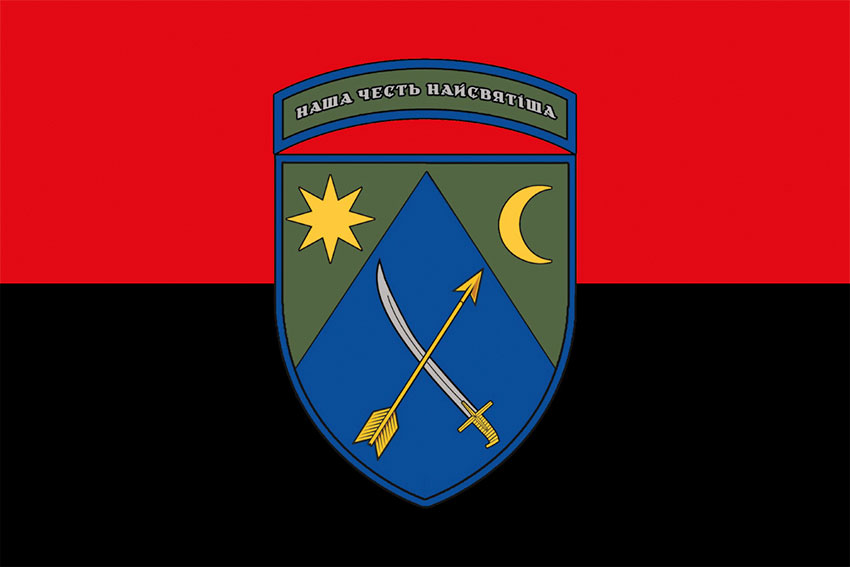 Прапор 151 окремої механізованої бригади (151 ОМБр) ЗСУ червоно-чорний