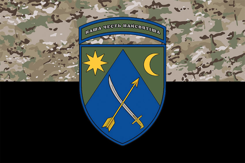 Прапор 151 окремої механізованої бригади (151 ОМБр) ЗСУ камуфляж-чорний