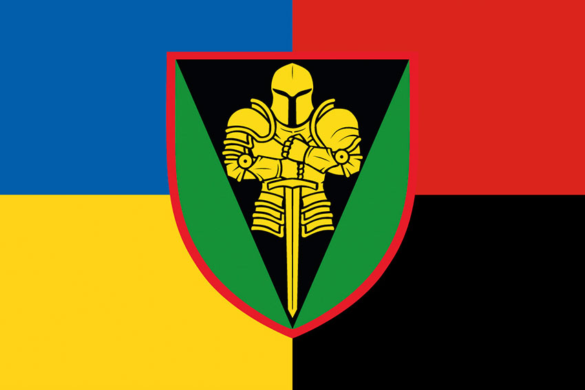 Прапор 17 ОТБр імені Костянтина Пестушка ЗСУ жовто-синій червоно-чорний