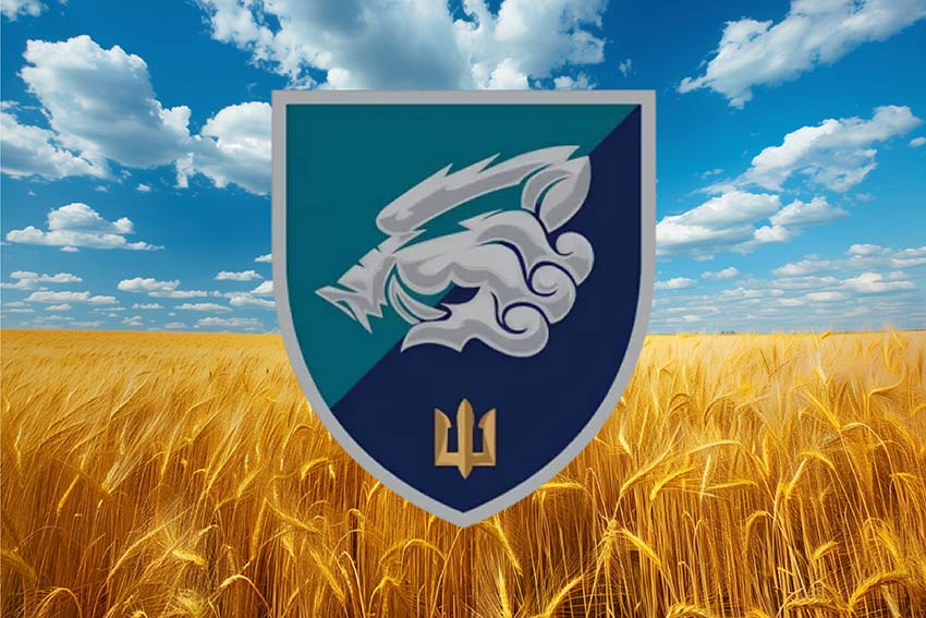 Прапор 18 окремого батальйона морської піхоти (18 ОБМП) ЗСУ пшеничне поле