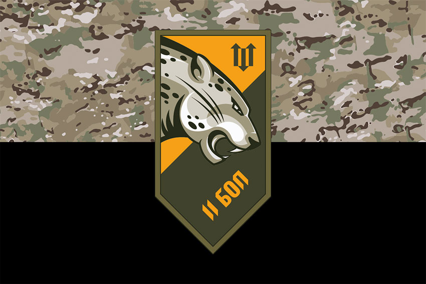 Прапор 2 батальйона оперативного призначення (2 БОП) «Гвардії наступу» НГУ камуфляж-чорний