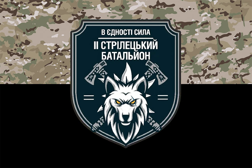 Прапор 2 окремого стрілецького батальйона (2 ОСБ) ЗСУ камуфляж-чорний
