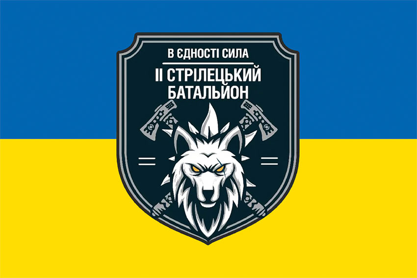 Прапор 2 окремого стрілецького батальйона (2 ОСБ) ЗСУ синьо-жовтий