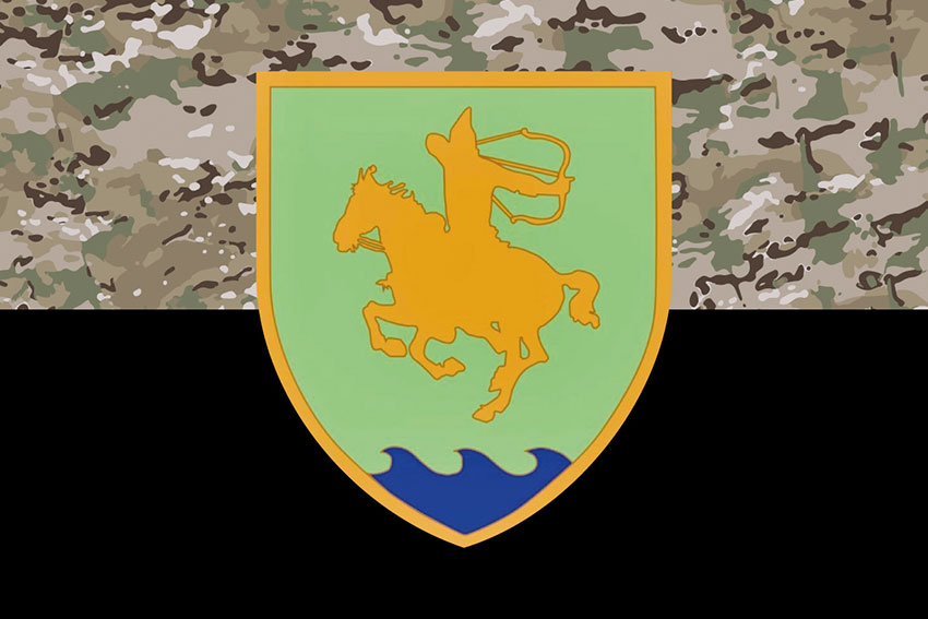 Прапор 21 ОМПБ (окремий мотопіхотний батальйон) «Сармат» ЗСУ камуфляж-чорний