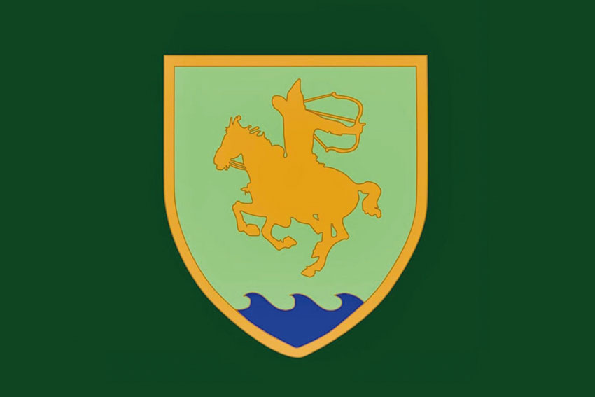 Прапор 21 ОМПБ (окремий мотопіхотний батальйон) «Сармат» ЗСУ зелений