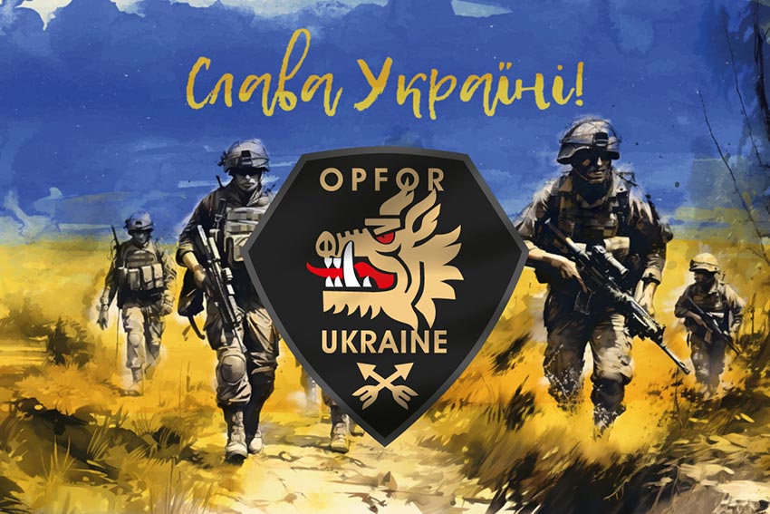 Прапор 214 Окремого спеціального батальйона «OPFOR» ЗСУ «Слава Україні!»