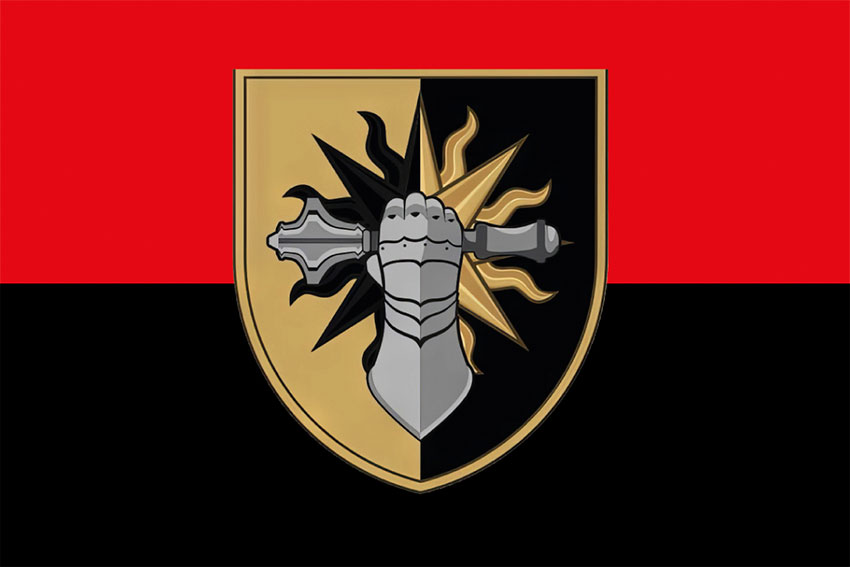 Прапор Танкового батальйону 22 ОМБр ЗСУ червоно-чорний