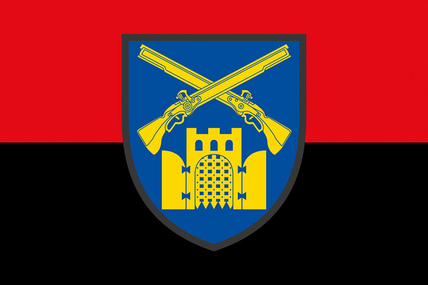 Прапор 23 окремого стрілецького батальйона (23 ОСБ) ЗСУ червоно-чорний