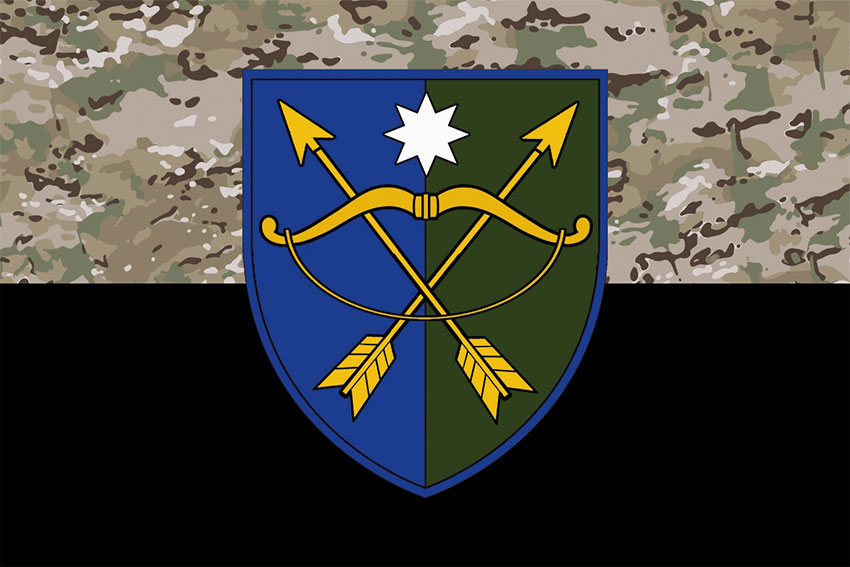 Прапор 23 ОМБр (окрема механізована бригада) ЗСУ камуфляж-чорний