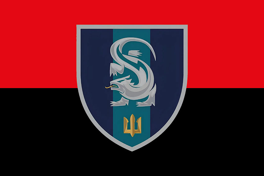 Прапор 241 навчального центру морської піхоти ВМС України (241 НЦ МП ВМС) червоно-чорний