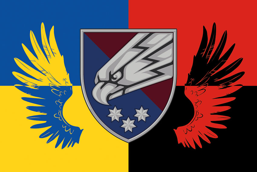 Прапор 25 окремої повітряно-десантної бригади (25 ОПДБ) Січеславської ДШВ ЗСУ Україна. Упа.