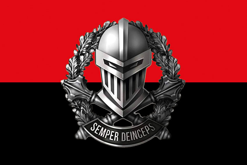 Прапор 3 окремої танкової бригади (3 ОТБр) ЗСУ червоно-чорний