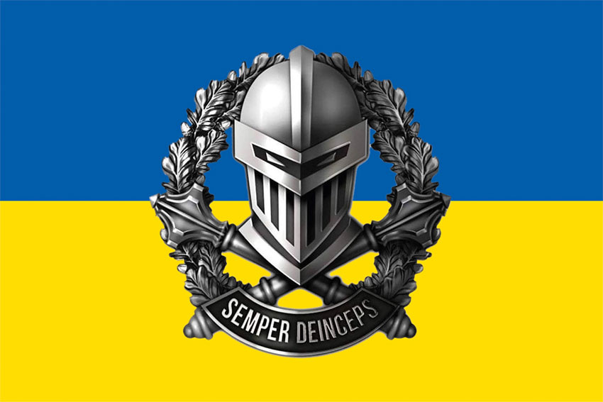 Прапор 3 окремої танкової бригади (3 ОТБр) ЗСУ синьо-жовтий