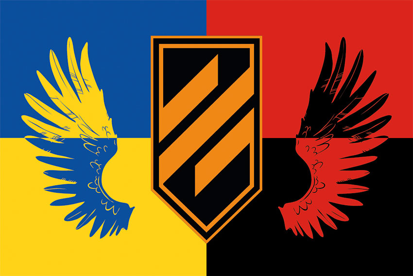 Прапор 3 ОШБр (окремої штурмової бригади) ЗСУ. Україна. Упа.