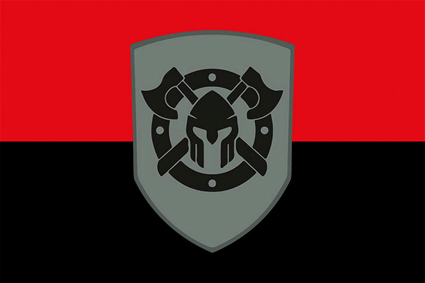 Прапор 32 окремої механізованої бригади (32 ОМБр) ЗСУ червоно-чорний