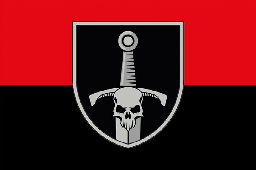 Прапор 33 окремої механізованої бригади (33 ОМБр) ЗСУ червоно-чорний