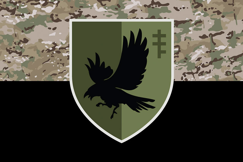 Прапор 34 окремого стрілецького батальйона (34 ОСБ) ЗСУ камуфляж-чорний