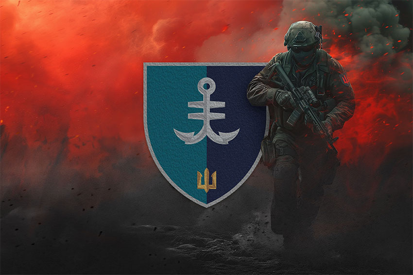 Прапор 35 окремої бригади морської піхоти (35 ОБрМП) імені Михайла Остроградського ВМС ЗСУ червоний світанок