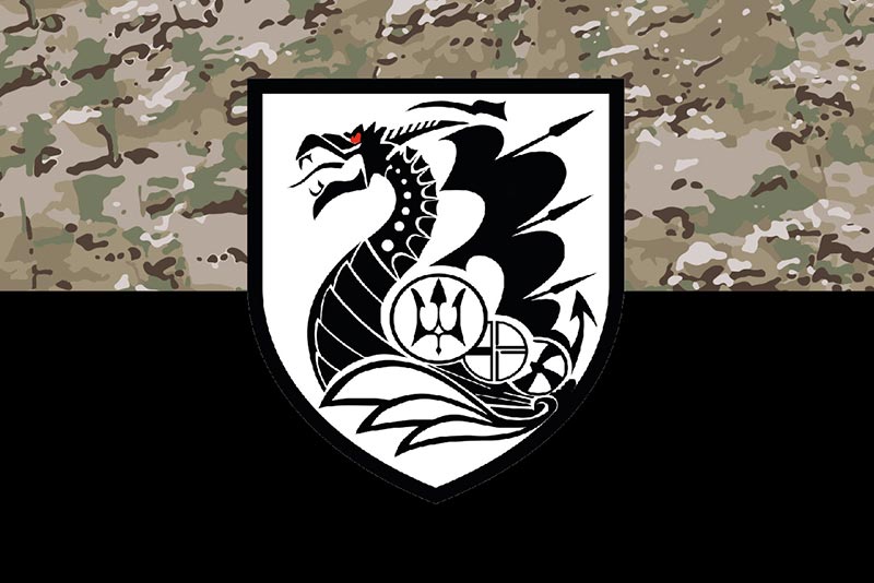 Прапор 36 ОБрМП (окремої бригади морської піхоти) імені Михайла Білинського камуфляж-чорний
